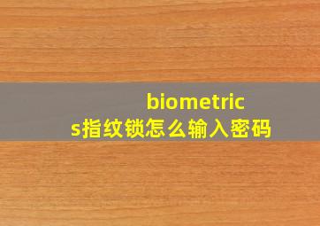 biometrics指纹锁怎么输入密码