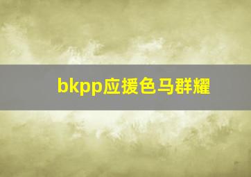 bkpp应援色马群耀