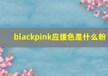 blackpink应援色是什么粉