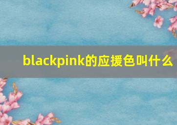 blackpink的应援色叫什么