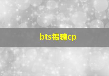 bts锡糖cp