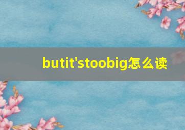 butit'stoobig怎么读