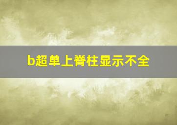 b超单上脊柱显示不全