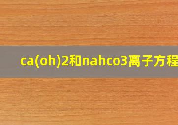 ca(oh)2和nahco3离子方程式