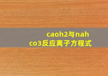 caoh2与nahco3反应离子方程式