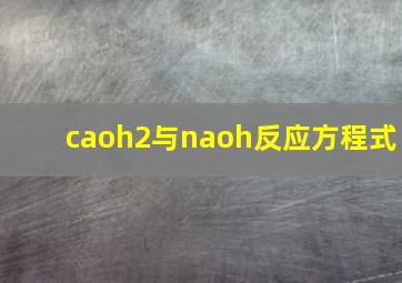 caoh2与naoh反应方程式