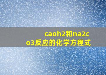 caoh2和na2co3反应的化学方程式