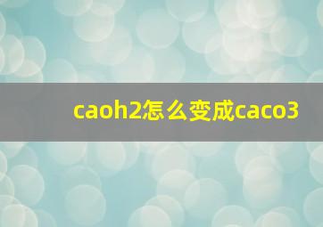 caoh2怎么变成caco3