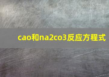 cao和na2co3反应方程式