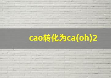 cao转化为ca(oh)2