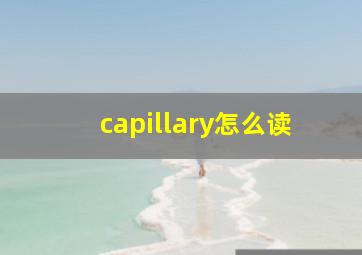 capillary怎么读