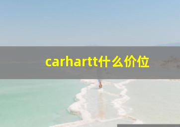 carhartt什么价位