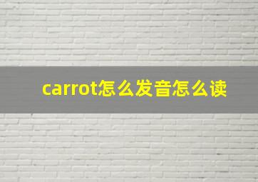 carrot怎么发音怎么读