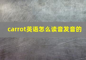 carrot英语怎么读音发音的