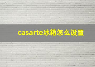 casarte冰箱怎么设置