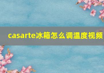 casarte冰箱怎么调温度视频