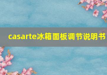 casarte冰箱面板调节说明书