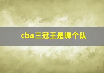 cba三冠王是哪个队