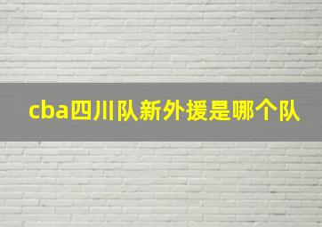 cba四川队新外援是哪个队