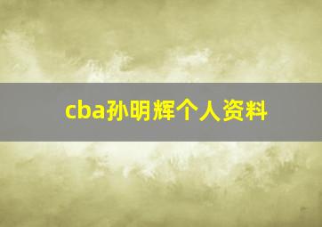 cba孙明辉个人资料