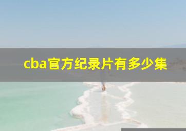 cba官方纪录片有多少集