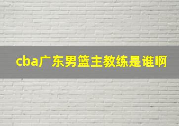 cba广东男篮主教练是谁啊