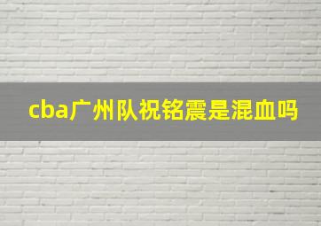 cba广州队祝铭震是混血吗