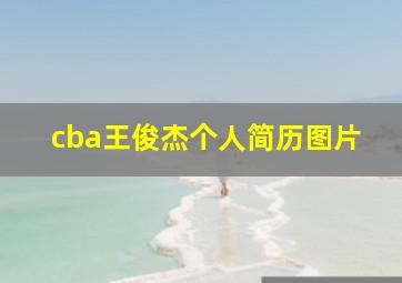 cba王俊杰个人简历图片