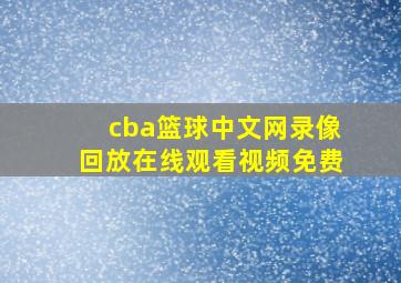 cba篮球中文网录像回放在线观看视频免费