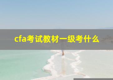 cfa考试教材一级考什么