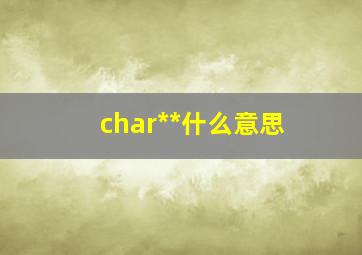 char**什么意思