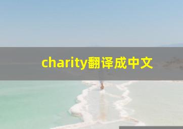 charity翻译成中文