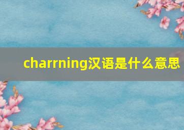 charrning汉语是什么意思