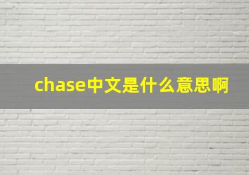 chase中文是什么意思啊