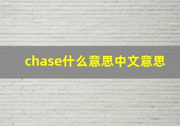 chase什么意思中文意思