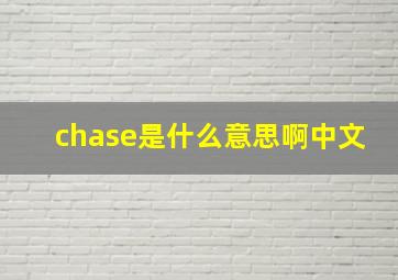 chase是什么意思啊中文