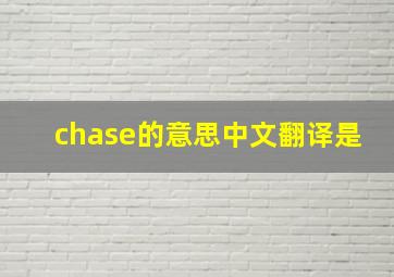 chase的意思中文翻译是