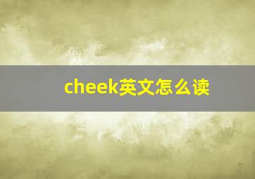 cheek英文怎么读