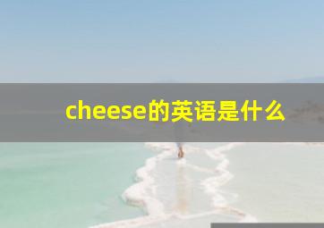 cheese的英语是什么