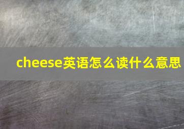 cheese英语怎么读什么意思