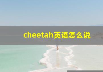 cheetah英语怎么说