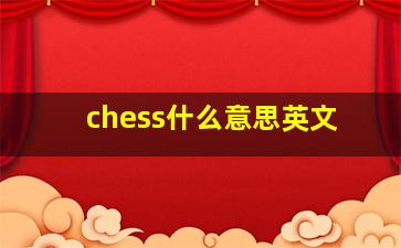 chess什么意思英文