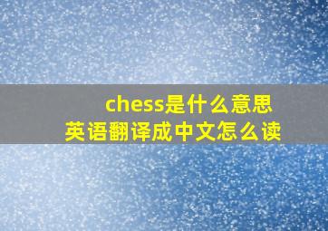 chess是什么意思英语翻译成中文怎么读