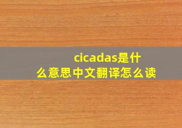 cicadas是什么意思中文翻译怎么读