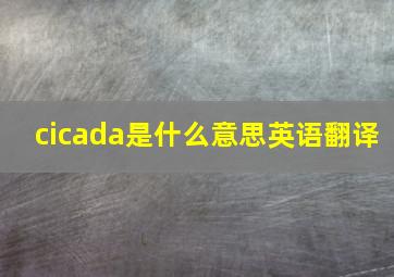 cicada是什么意思英语翻译