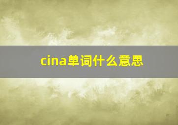 cina单词什么意思