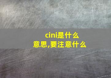 cini是什么意思,要注意什么