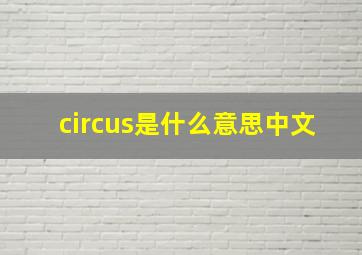 circus是什么意思中文