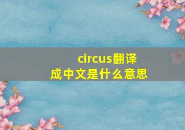 circus翻译成中文是什么意思