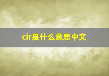 cir是什么意思中文